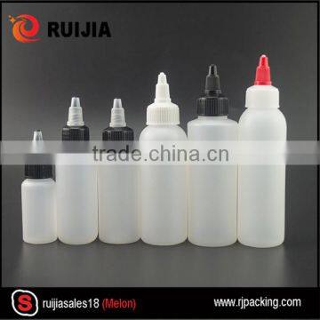 Hot sale glue 30ml 60ml 100ml 120ml pe plastic balsam bottles