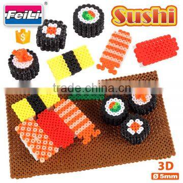 toys factory wholesale 3D sushi perler beads 5mm DIY plastic iron beads