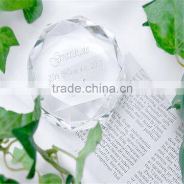 Clear Crystal Paperweight for Table Decoration