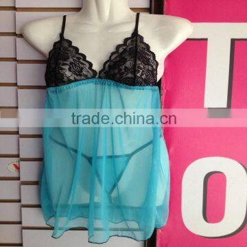 1.23USD Wholesale Mixing 14 Models Sexy Transparent Pajama G String Inside/pyjamas/Sleepwear (qqsy058)