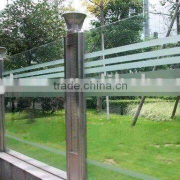 tempered glass fence with stainless steel parts(3-19mm)