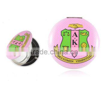 pink and green Greek AKA sorority LOGO custom makeup mirror