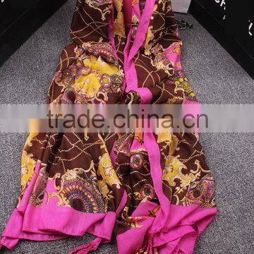 Charm Rose Color Printing Tassel Style Sun-proof Beach Pashmina Scarf Quality Choice photo-2