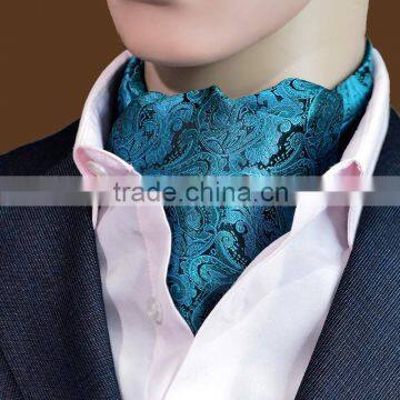 Self British Style Gentleman Polyester Silk Scarves Neck Tie Luxury Men Vintage Polka Dot Wedding Formal Cravat Ascot