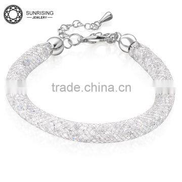 Alloy with crystal 18k white gold jewelry bracelet