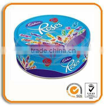 round gift candy tin box