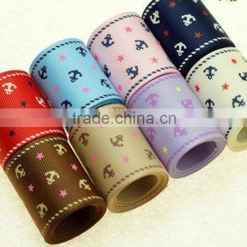 Welcome Customize Print Ribbon,DIY Bowknot Jewelry Accessories Ribbon, Hot Sale Classic 2.5cm Wide Anchor Colorful Ribbons photo-2