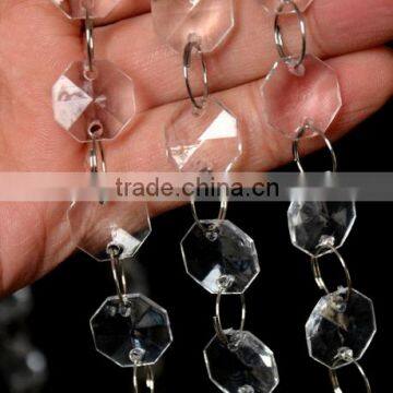 Wholesale Assorted Color 8mm with TOW-HOLE Octagon Chandelier Crystals Prisms Beads, unfoiling crystal beads for decorating