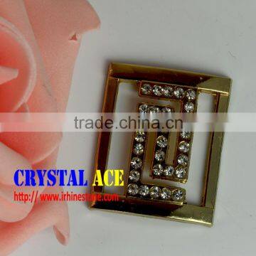 2015 fashion dress buckle, bikini gold connector, crystal rhinestone ribbon buckle for bikini Decoration