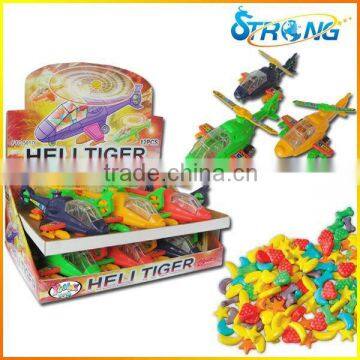 Plastic Toys Pull Line Plane With Light and Candy Helicopter Toys