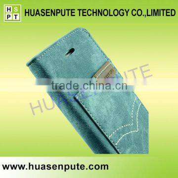 Attractive Jeans Patt Book Wallet Flip Leather Case Card Cover For Apple IPhone 6 photo-3