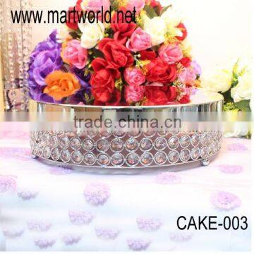 round metal cake stand surrounded with crystals for wedding decoraton& home &party(cake-003)