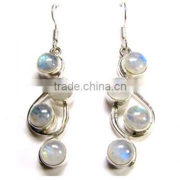 Rainbow moonstone earrings Dangle earrings Indian wholesale silver jewelry