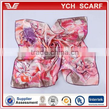 Delicate printed silk floral scarf