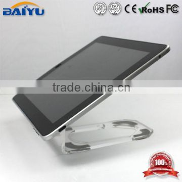 Retail transparent crylic tablet display stands without alarm