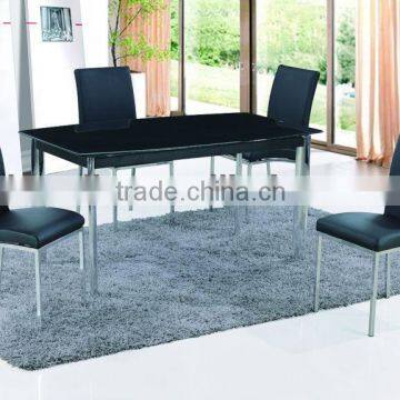 black tempered glass dining table