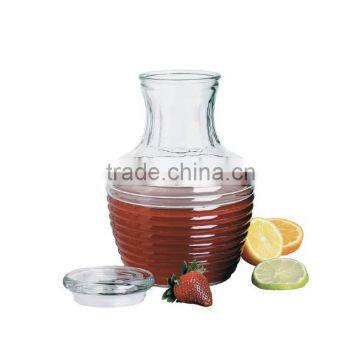 Circle twisted line clear transparenlt leadfree crystal high quality drinking water juice pitcher with lid