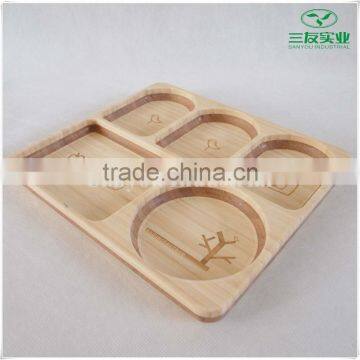 China alibaba bulk Natural Bamboo Food Tray with Carvings