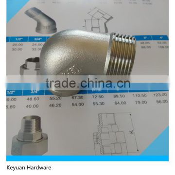 90DEG CNC Machined Cast Threaded Elbow Fitting Male to Female