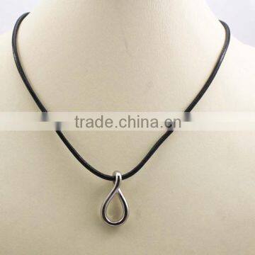 Stainless Steel 8 Symble Pendant Leather Chain Necklace photo-4