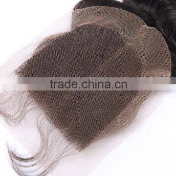 Brazilian Straight Lace Closure Bleached Knots 4x4 Inch Natural Color 100% Virgin Human Hair Closure Middle Part Lace Closure