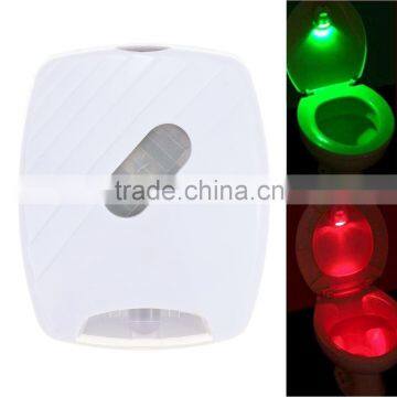 LED Human Motion Activated PIR Light Sensor Toilet Light Bathroom Flush Toilet Lamp Battery-Operated LED Night Light Red & Green