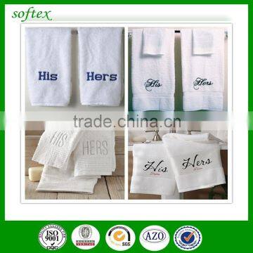 Wholesale His and Hers Embroidery Design Terry Bath Towel 100% Cotton photo-2