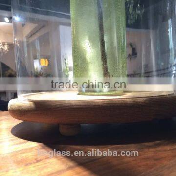Clear Glass Cloche With Wood Base photo-3