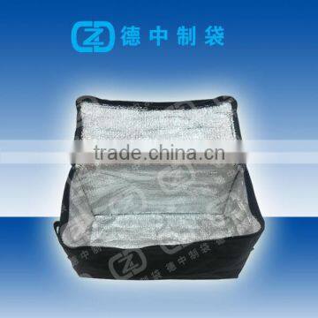 Black color promotion non woven bag with handle for cooler keeping