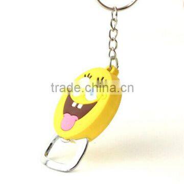 New develop Soft PVC 3D Cartoon keychain with mini bottle opener