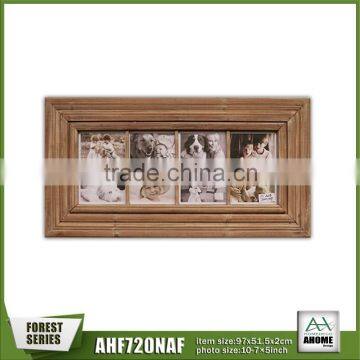 Natural Wood 6-Pictures Wall Hanging Frame