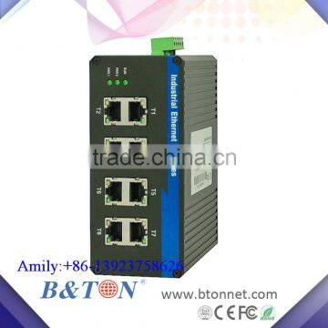 8 10/100/1000Base Industrial Ethernet Unmanaged Industrial Grade Redundant Ring Lan Switch