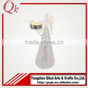 Unique Modeling Glass Angels Glass Crafts With Candlestick for Home Decoration