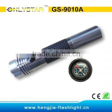 GS-9010A aluminum 1w most powerful rechargeable compass led fleshlight with CE&ROHS