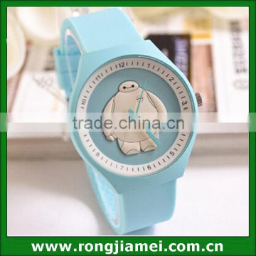 2016 New Arrive Fashion Baymax Design Silicone Cute Wrist Watch