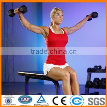 black fixed hex rubber dumbbell