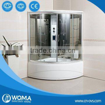 satey tempered glass steam room with roller shower cabin