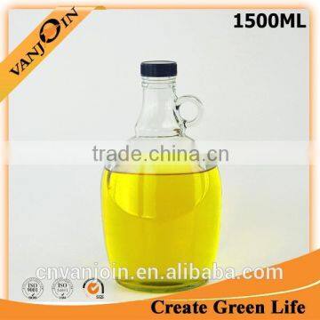 Clear Glass Jug/Bottle With Lid And Ringfinger Handle photo-2