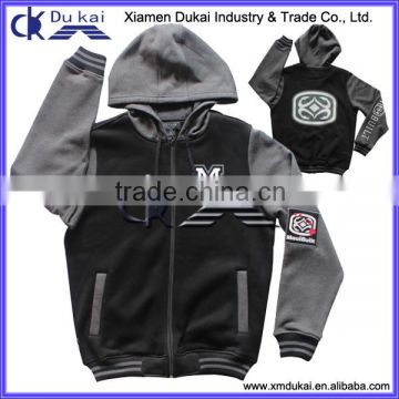 Men's cotton polyester fleece jacket with hood