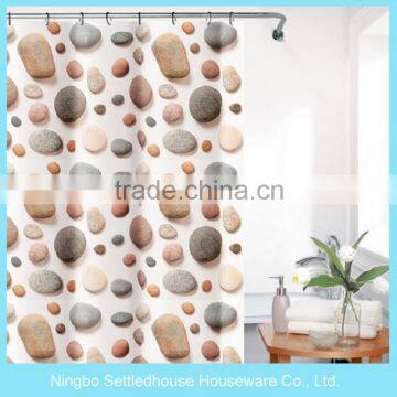 High quality simple stone printed heavy PEVA shower curtain