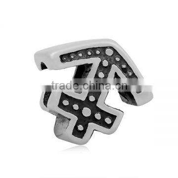 Wholesale 12 Constellations Totem Vintage Tone Stainless Steel Big Hole European Charm Beads Jewelry Accessories SEB-LG527
