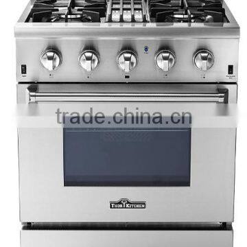 Thorkitchen 30inch dual fuel range with 4 burner