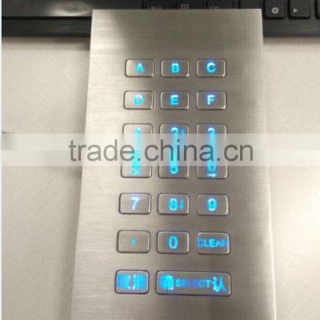 20 keys stainless steel keypad for gate automation