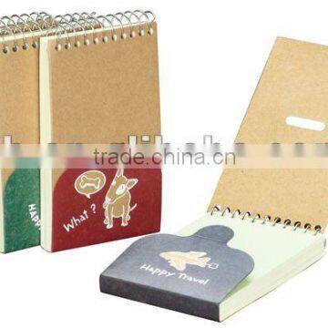 2012 Hot design spiral mini notebook with white paper