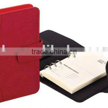 Red black pu cover calendar notepad with binder