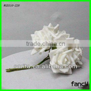 6 pcs foam material artificial rose flower from china