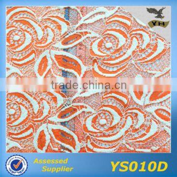 Fashion Elastic Nylon cotton heavy lace fabric