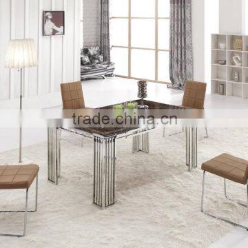 L860 european home furniture stain resistant solid marble top dining table