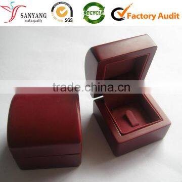 Gloss painting elegant arched small double single custom wedding marquetry wood ring box supplier