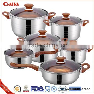 wholesale bakelite handle induction cookware with glass lid